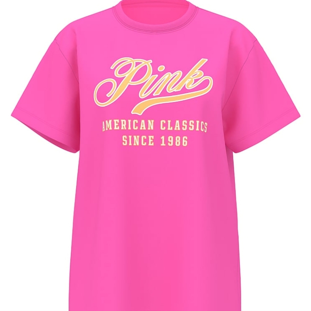 PINK VS Campus Cotton Tee Size Large NWT